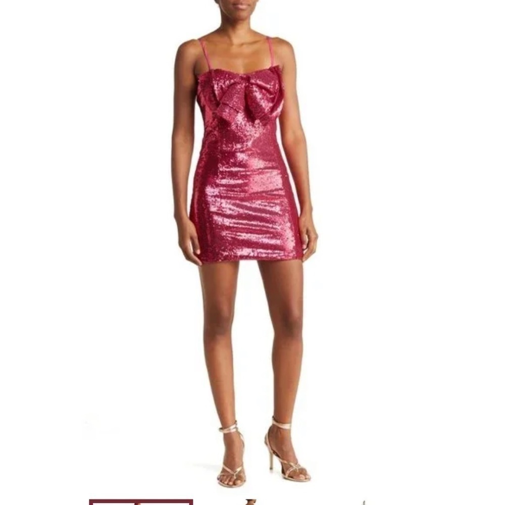 NWT Ronny Kobo Pink Sequin Dress Sz L